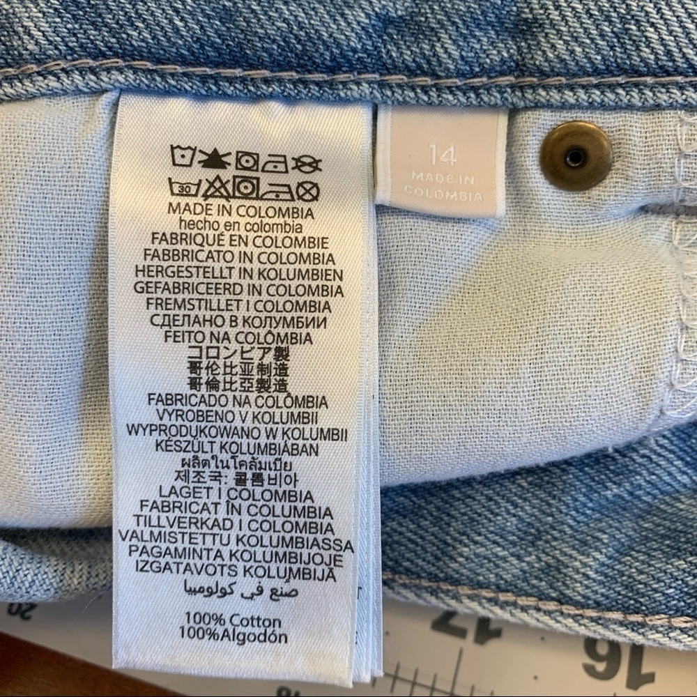 MICHAEL KORS Flounce Denim Mini Skirt, Size 14 - Picture 13 of 14